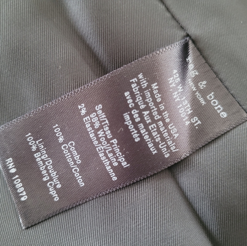 Nwt Rag & Bone Dant Tux Wool Blazer Gray Size 0 - image 7